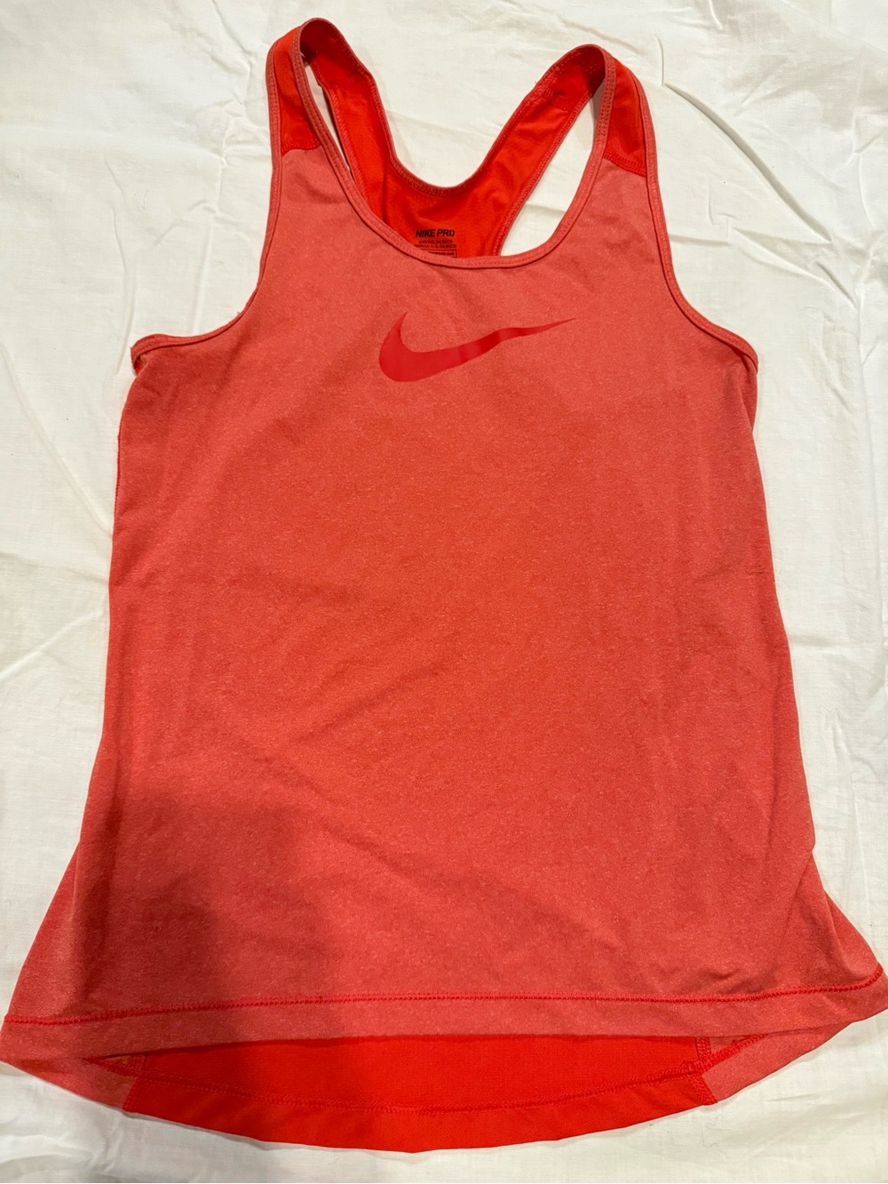 Nike Coral Red Racerback Tank Top with Swoosh